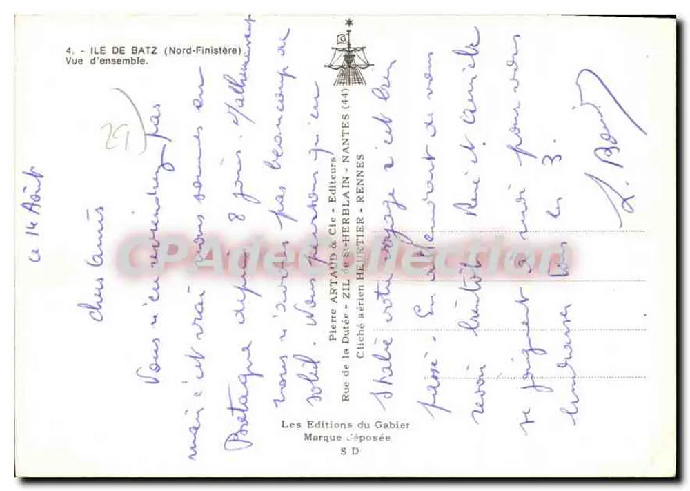 Isola di Batz (Nord-Finistère) — Vista generale — Bière Artaud & Cie, Nantes - Verso
