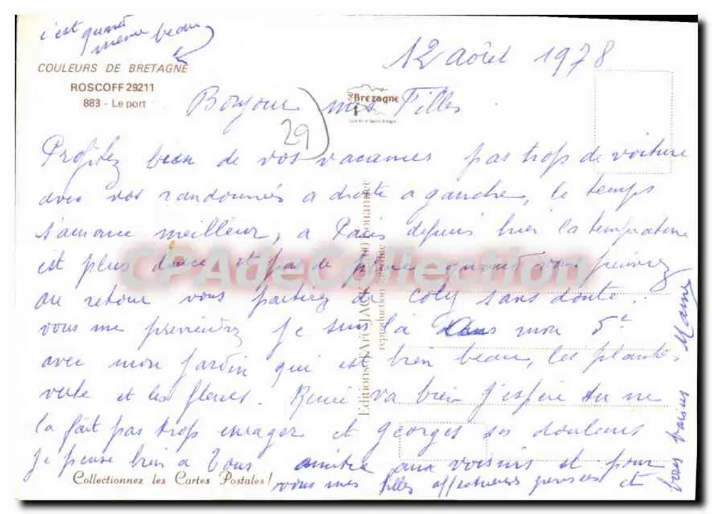 Roscoff — O porto — Edições Brezagne - Verso