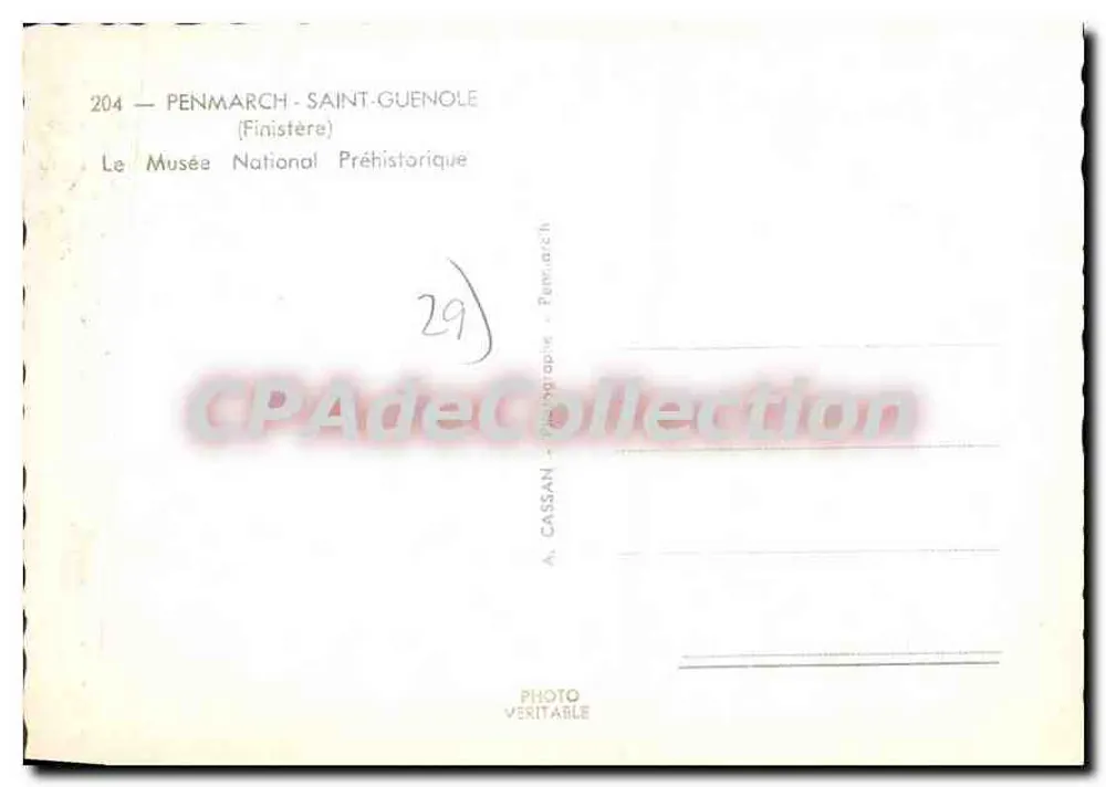 Penmarch - Saint-Guenolé — Le Musée National Préhistorique — A. Cassan - Rückseite