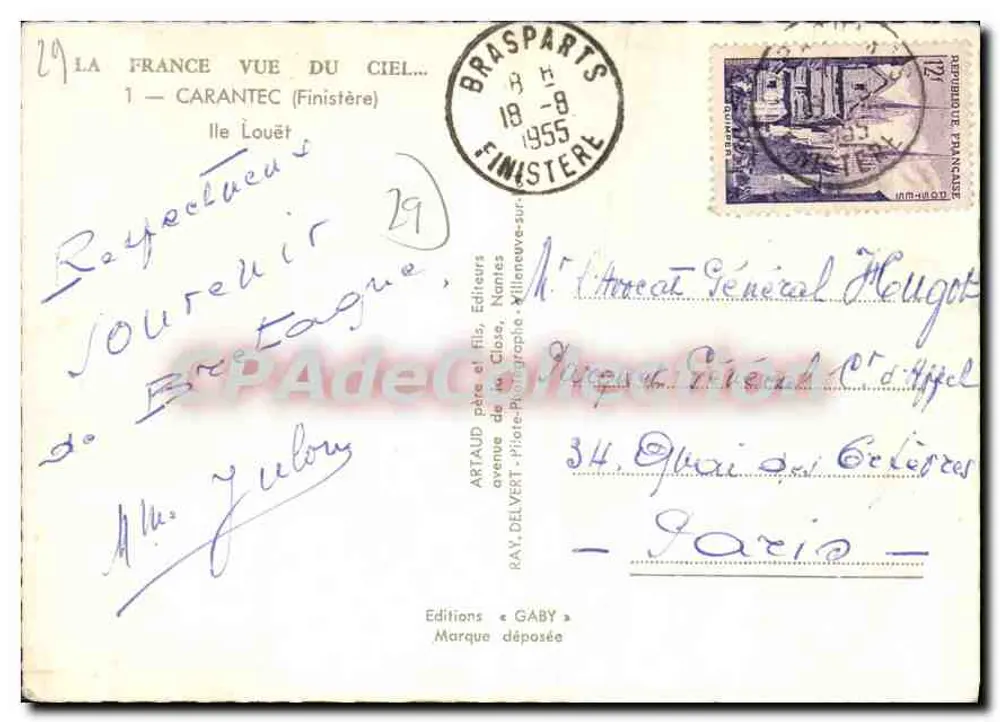 Ilha Louët — Finistère — Edições Gaby - Verso