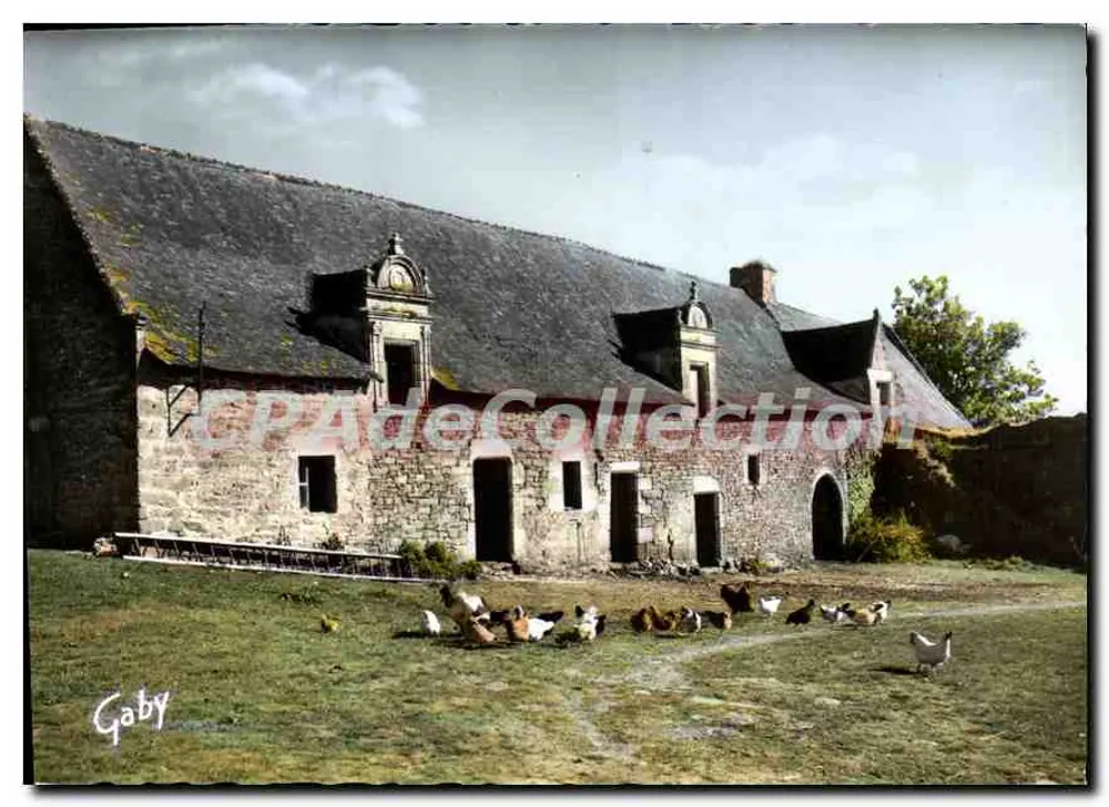 Chaumière da Bretanha — Vista de fazenda com galinhas — Éditions Gaby, Nantes - Frente