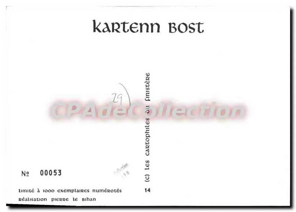 Carhaix — Kararaez — Verleger Kartenn Bost, Nr. 00053 - Rückseite