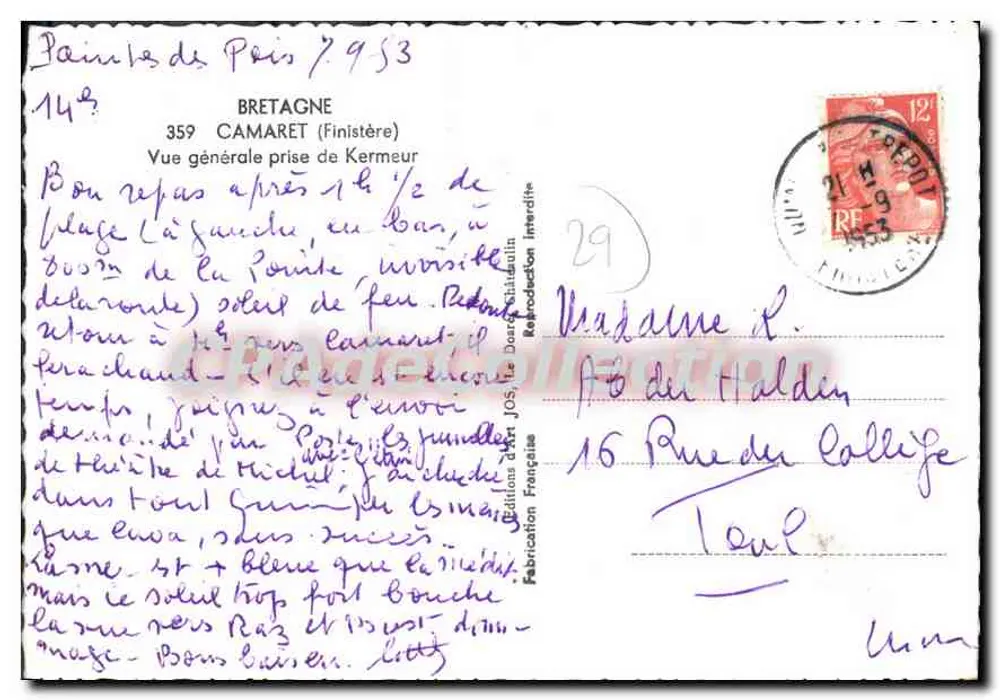 Allgemeiner Blick auf Kermeur — Bretagne — Französische Ausgaben - Rückseite