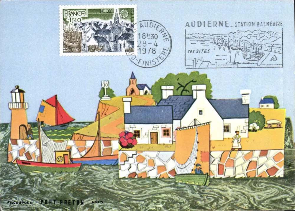 Port Breton — Ansicht des Seebades Audierne — Verlag Combier, Nr. 637/5 - Vorderseite