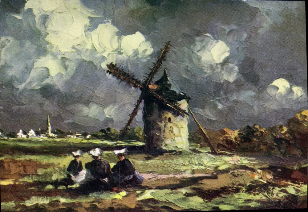 Pointe du Van (Finistère) — Ansicht des alten Windmühlen in Cléden - Cap Sizun — Éditions d'Art YVON, Paris - Vorderseite
