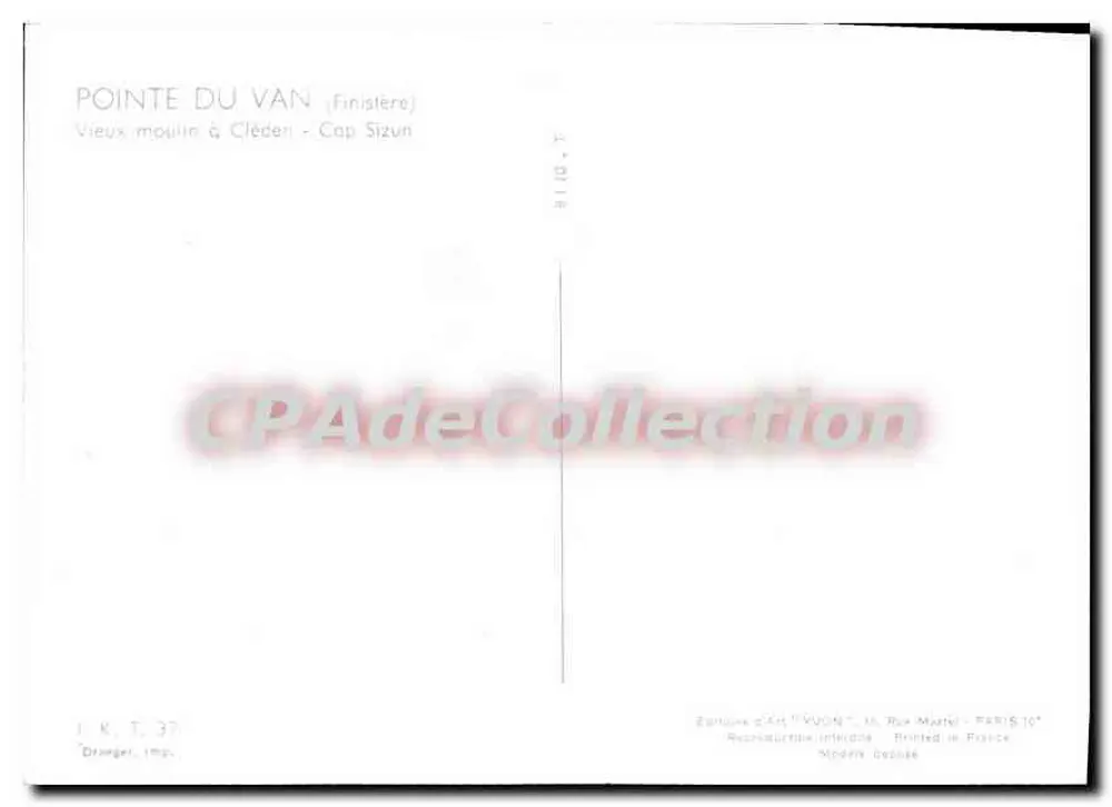 Pointe du Van (Finistère) — Ansicht des alten Windmühlen in Cléden - Cap Sizun — Éditions d'Art YVON, Paris - Rückseite