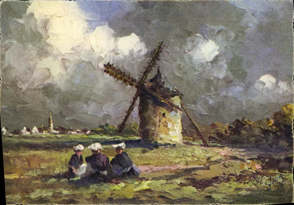 Pointe du Van (Finistère) — Altes Windrad in Cléden - Cap Sizun — Éditions d'Art YVON, Paris - Vorderseite
