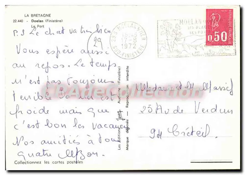 Der Hafen von Doelan — Finistère — Editions Jean - Rückseite