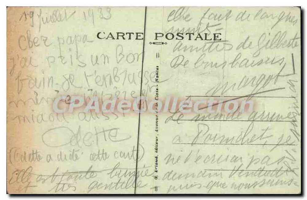 Pornichet — Das Casino und der Boulevard des Océanides — Vintage Postcard/Antike Ansichtskarte deCollection n°83 - Rückseite