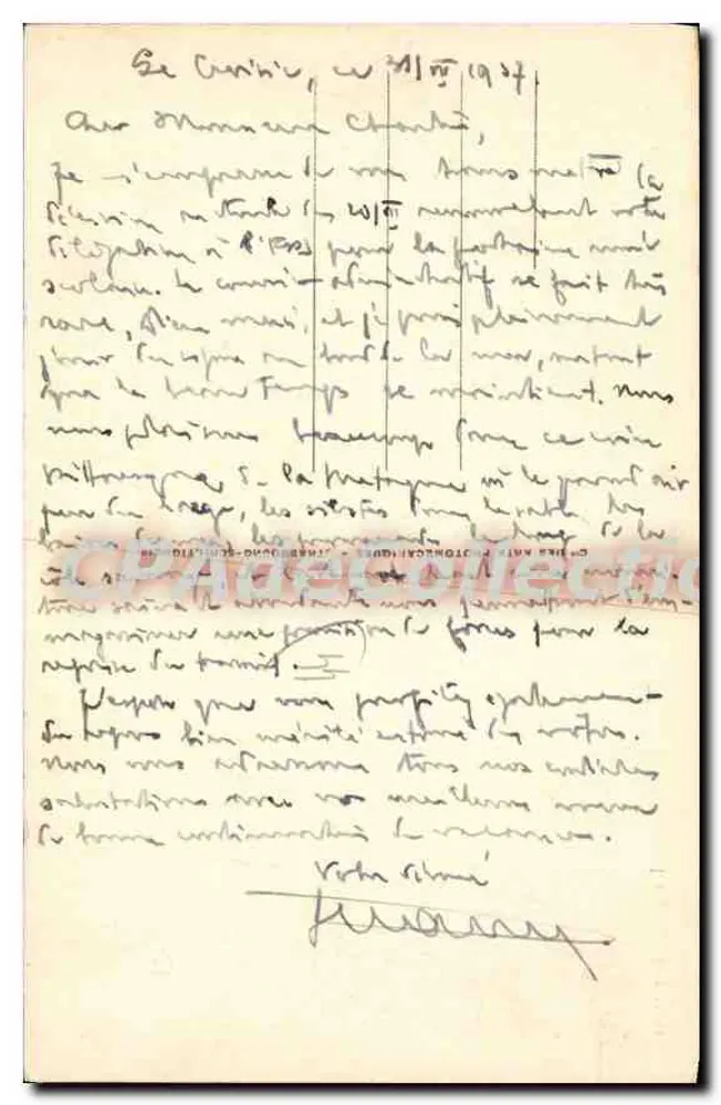 Le Croisic — A Praia Port-Lin — Bilhete postal antigo de Coleção n°23 - Verso