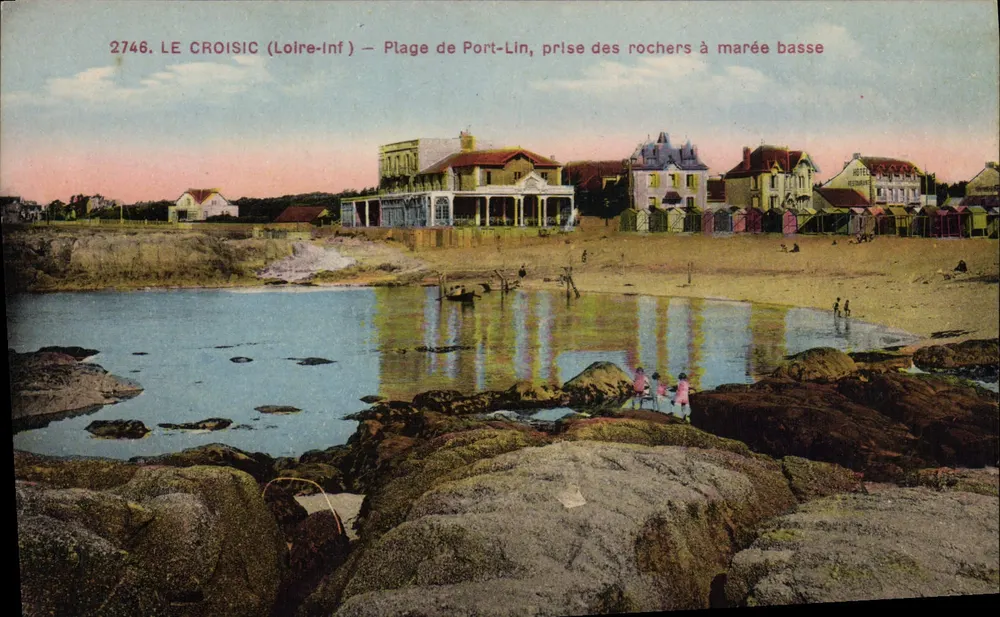 Le Croisic (Loire-Inf) — Strände von Port-Lin, aufgenommen von den Felsen bei Ebbe — F. Chapeau, Nantes, n° 2746 - Vorderseite