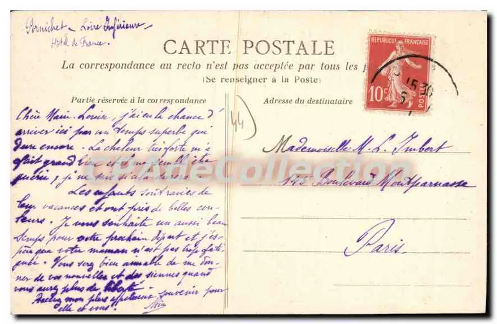 Um PORNICHET (Loire-Inf) — Die Spitze von Chemoulin — Méchouan (Druck von und V. Sartre) - Rückseite