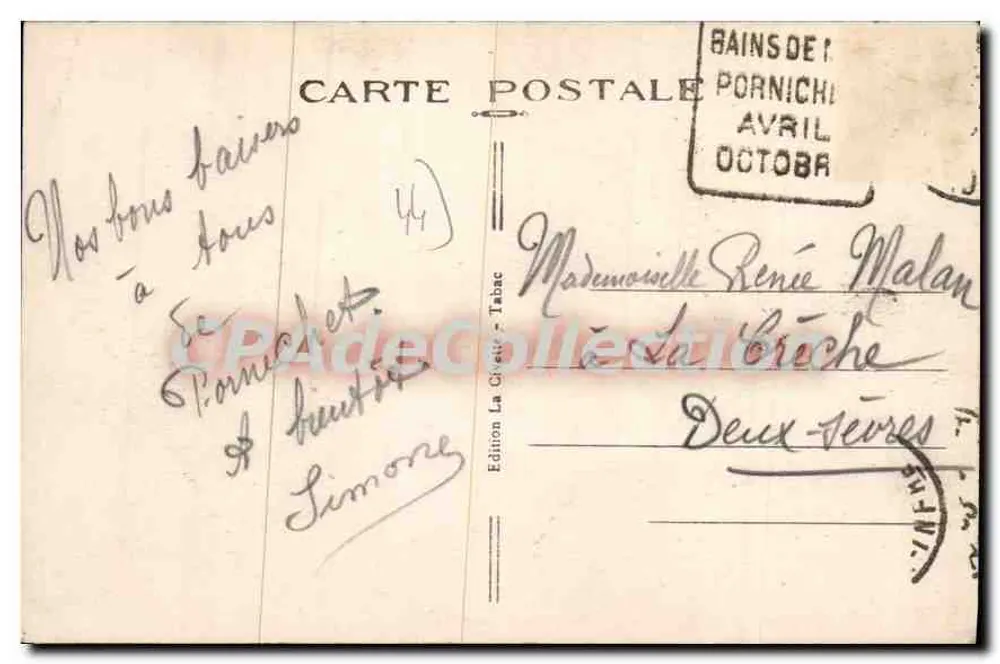 Pornichet-les-Pins (Loire-Inf.) — A Praia. - Verso