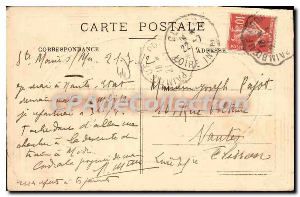 Sainte-Marie-sur-Mer — Les Sablons, der Felsen der Jungfrau — Edition Planchenault, Tabak - Rückseite