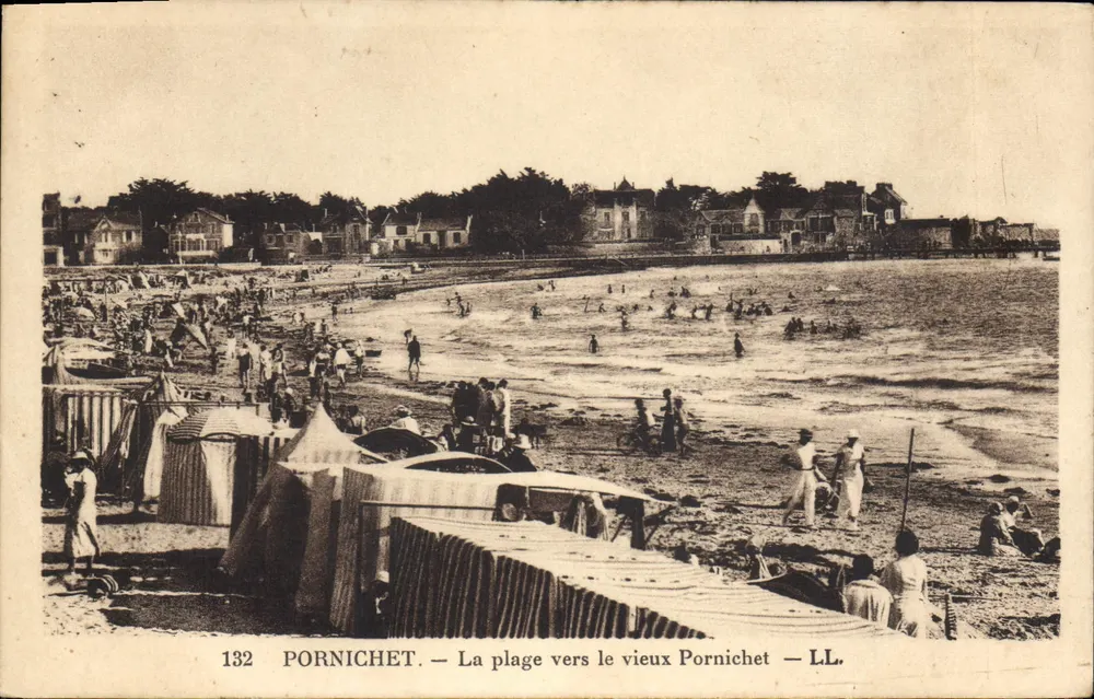 Pornichet — Die Strandpromenade in Richtung altes Pornichet — L.L. n°132 - Vorderseite