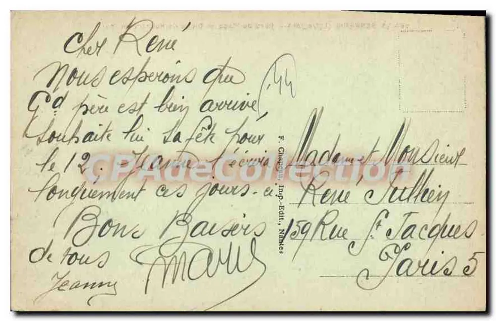 La Bernerie (Loire-Inf.) — Ufer und Felsenmauer von Rochers en Mer — F. Chapeau, Druckerei Verlag Nantes - Rückseite