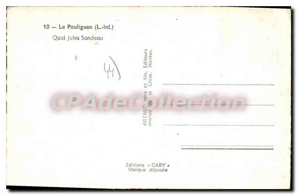 Le Pouliguen (L.-Inf.) — Quai Jules Sandeau — Editions Caby - Rückseite