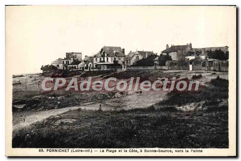 Pornichet (Loire-inf.) — Die Strände und die Küste, bei Bonne-Source, Richtung Punkt — F. Chapeau, Nantes - Vorderseite