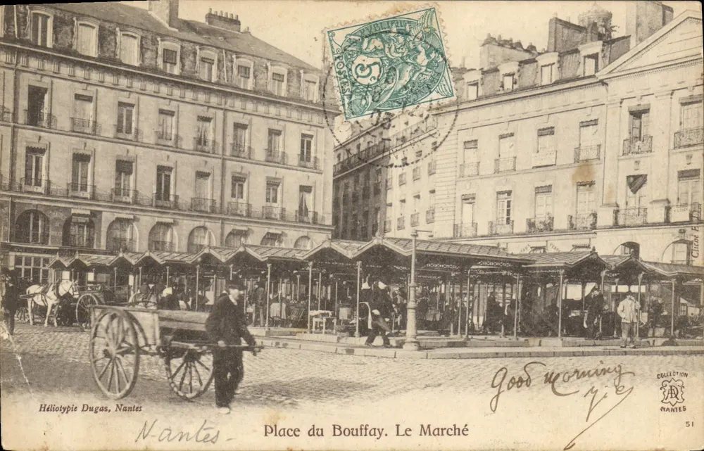 Place du Bouffay, Nantes — O Mercado — Héliotypie Dugas, Nantes - Frente