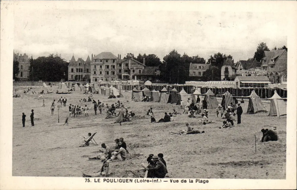 LE POULIGUEN (Loire-Inf.) — Ansicht der Strand — F. Chapeau, Verlag, Nantes - Vorderseite
