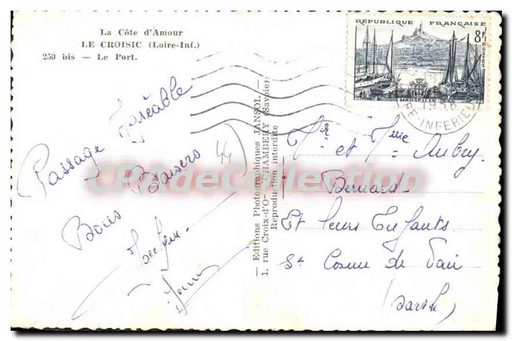 O Porto de Croisic — Vista do porto com barcos e cais — Éditions Photographiques JANSOL - Verso