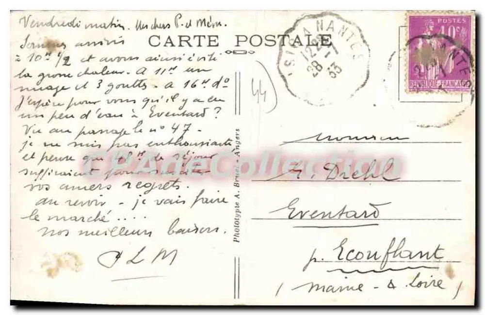 La Baule-sur-Mer (Loire-Inf.) — Careil — Berühmtes Gasthaus (15. Jahrhundert). A. B. - Rückseite