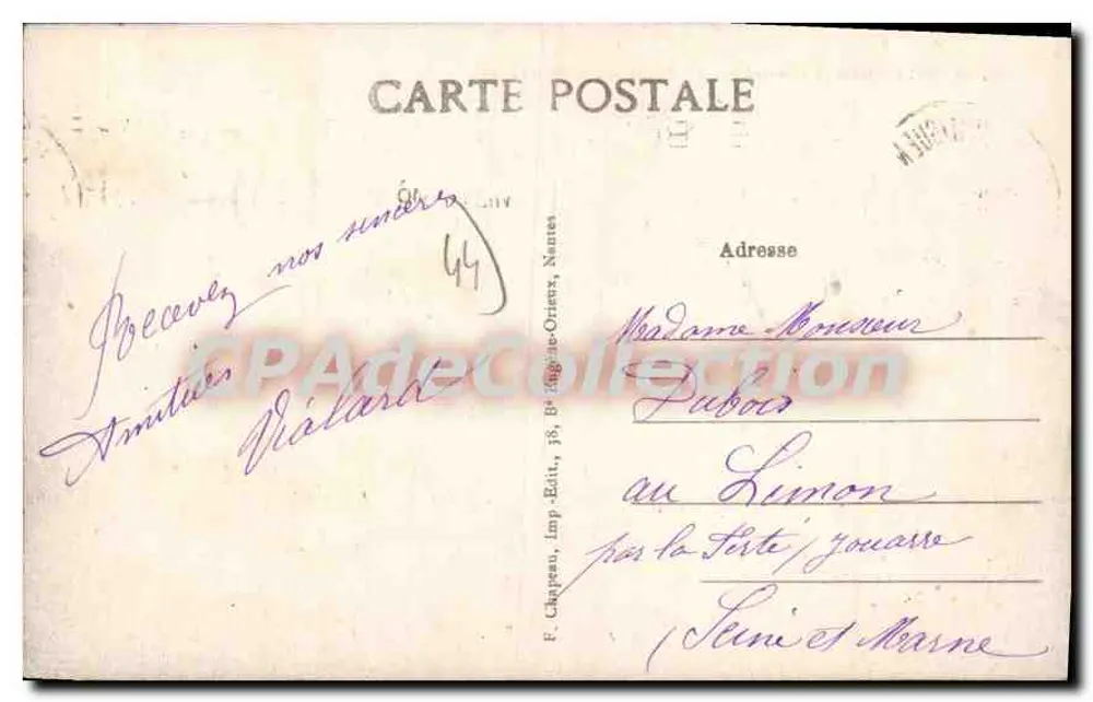 Le Pouliguen (Loire-Inf.) — Der Strand, in der Nähe von Penchâteau — Golf-Tennis — Verlag F. Chapeau, Nantes - Rückseite
