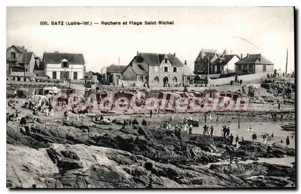 Batz (Loire-Inf.) — Felsen und Strand Saint-Michel — G. Chapeau, Verlag Nantes - Vorderseite