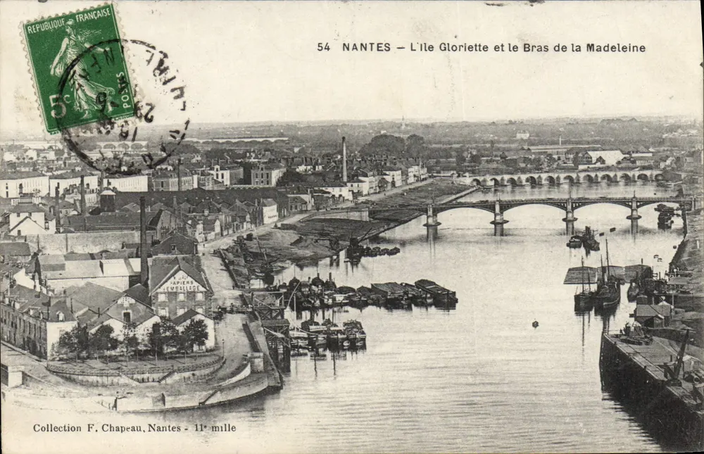 NANTES — Île Gloriette und der Bras de la Madeleine — Verlag Chapeau, Nantes, 11. Tausend - Vorderseite