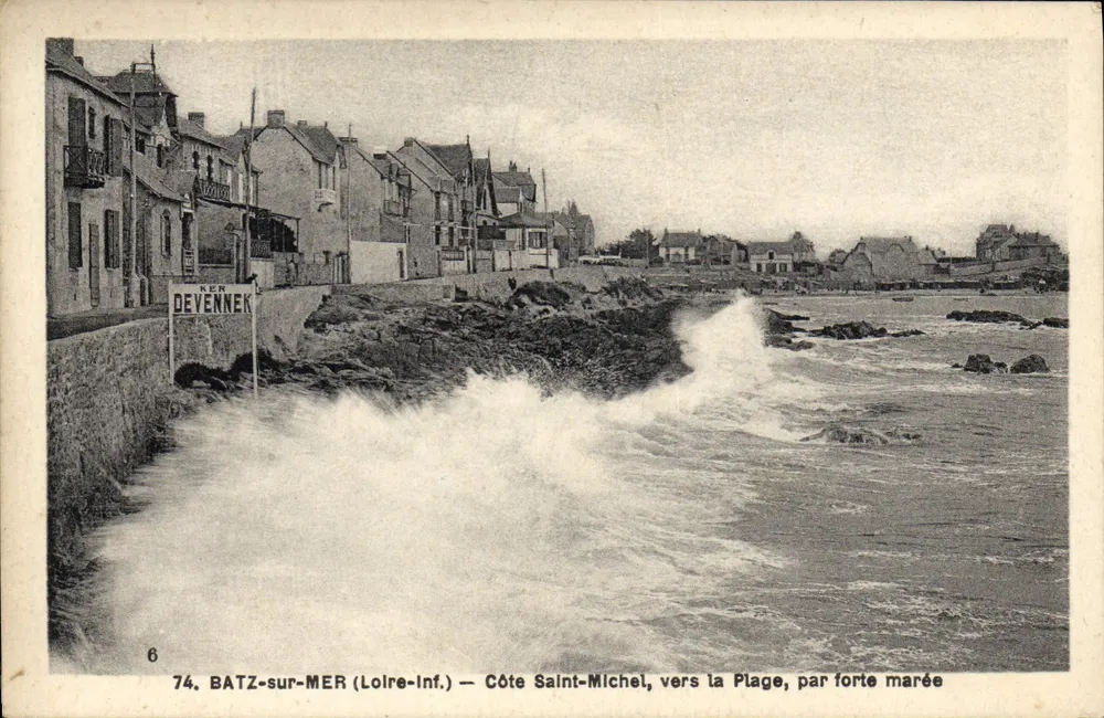 Batz-sur-Mer (Loire-Inf.) — Côte Saint-Michel, Richtung Strand, bei Ebbe — Ker Devennek - Vorderseite