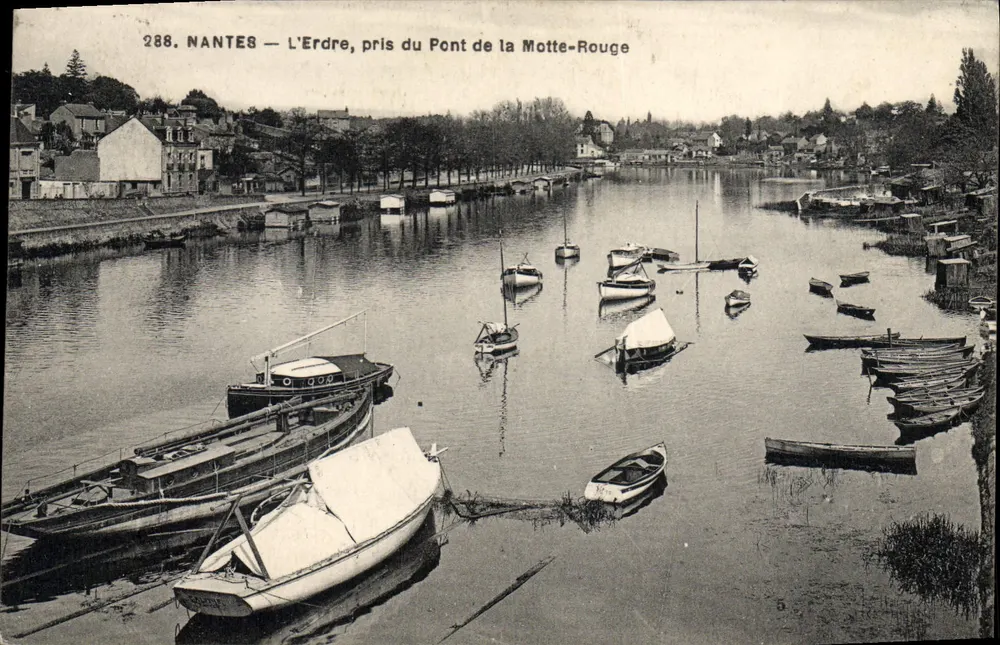 NANTES — Ansicht der Erdre, vom Pont de la Motte-Rouge — F. Chapeau, Verlag Nantes, Nr. 288 - Vorderseite