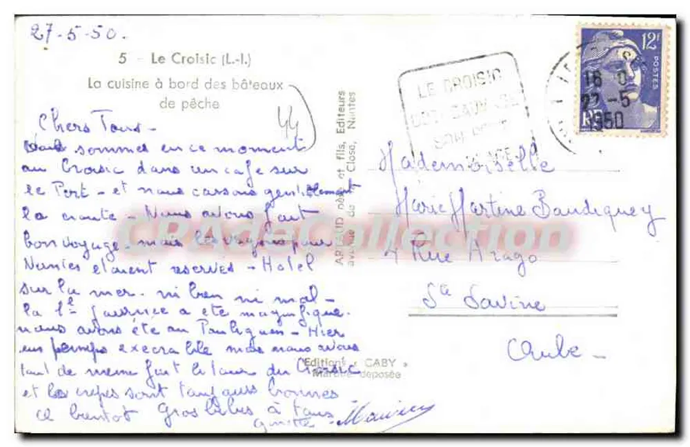 Le Croisic — Die Küche an Bord der Fischboote — Gaby, Nantes - Rückseite
