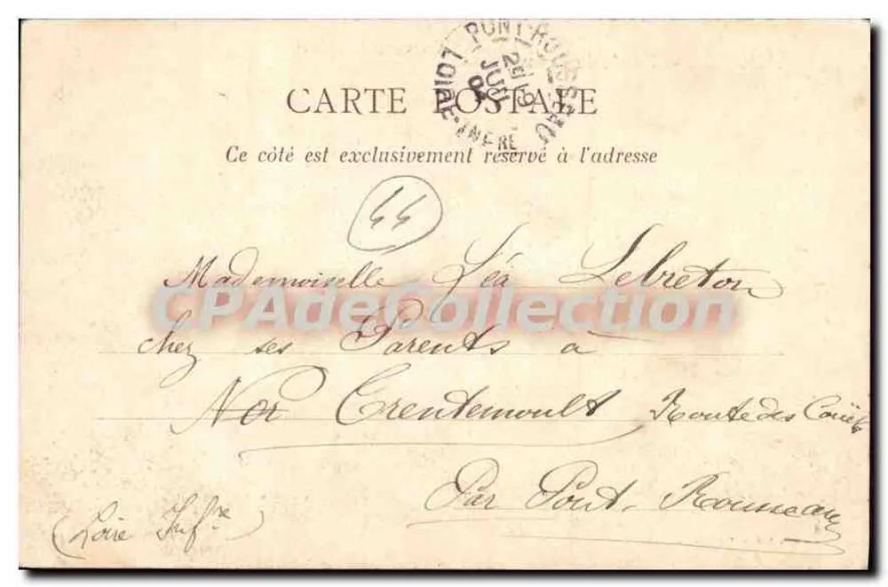 Pornic — Entrada do Dolmen — Bilhete postal antigo de Coleção - Verso
