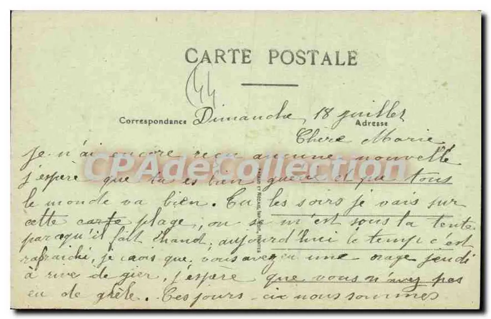 La Baule (Loire-Inf) — A Praia em direção a St-Clair — Côte d'Amcur - Verso