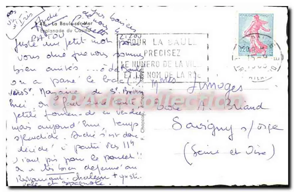 La Baule-sur-Mer — Panoramablick auf den Strand und die Avenue — Verlag Rioay, Nr. 48 - Rückseite