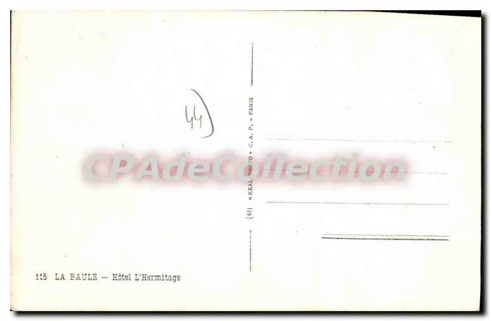 La Baule — Hotel L'Hermitage — C.A.P. Paris - Verso