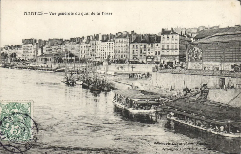 NANTES — Allgemeiner Blick auf den Fosse-Quai — Héliotypie Dugas et Cie, Nantes - Vorderseite
