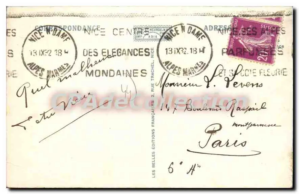 Juan-les-Pins — Banho de Sol — editor Adia, n° 137 - Verso