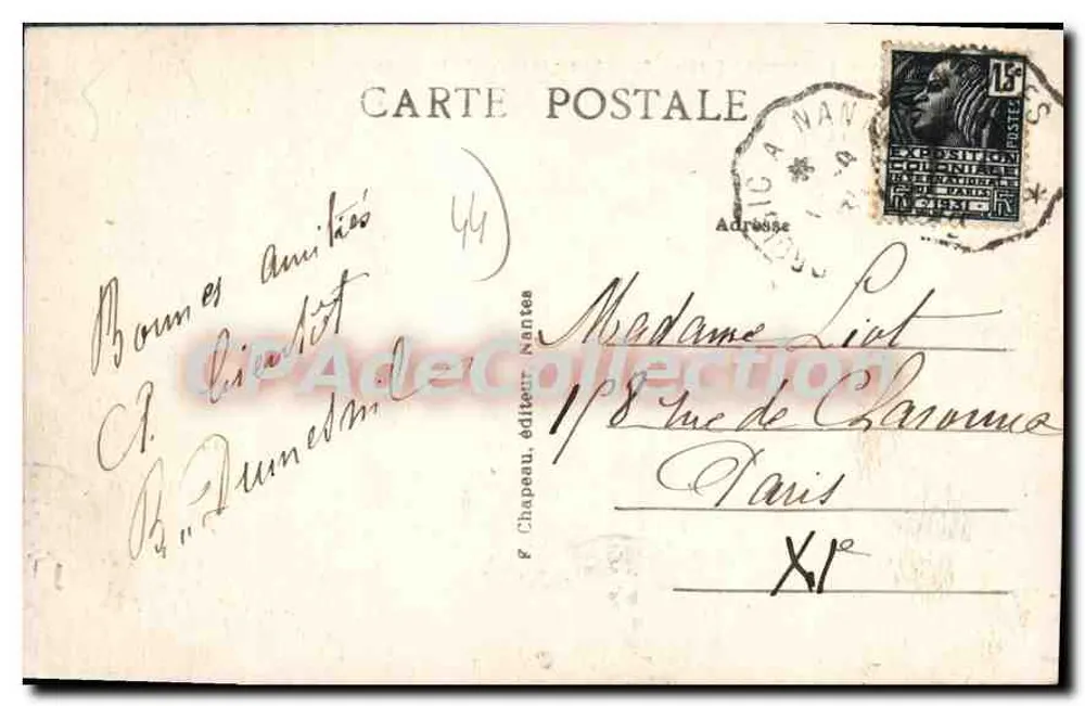 Pornichet (Loire-Inf.) — Allgemeiner Blick auf den Strand — G. Chapeau, Verlag Nantes - Rückseite