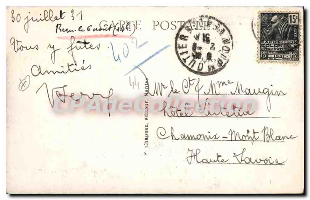 Pornic (Loire-Inf.) — Das Schloss am Hafenportal — F. Chapeau, Verlag - Rückseite