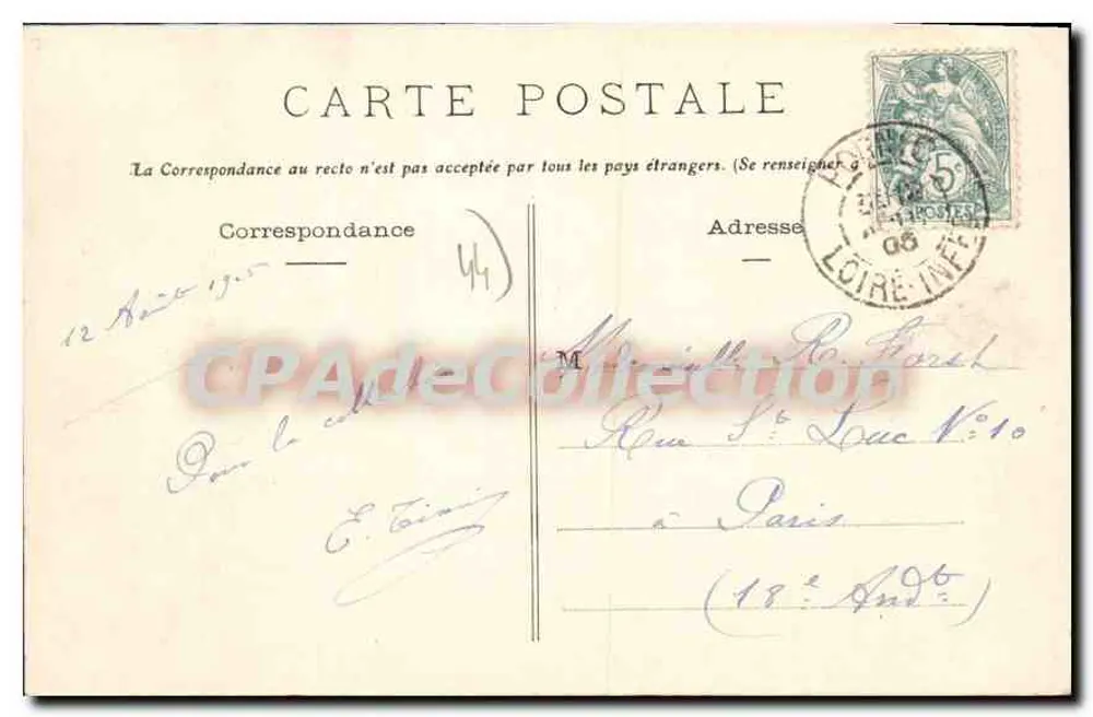 Pornic (L.I.) - A Praia de La Birochère — Fototipia Vassellier, Nantes, n° 1224 - Verso