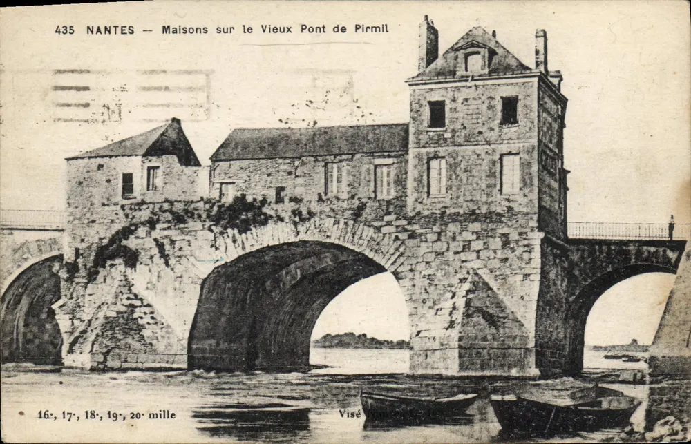 Nantes — Häuser über dem alten Pont de Pirmil — Visé - Vorderseite