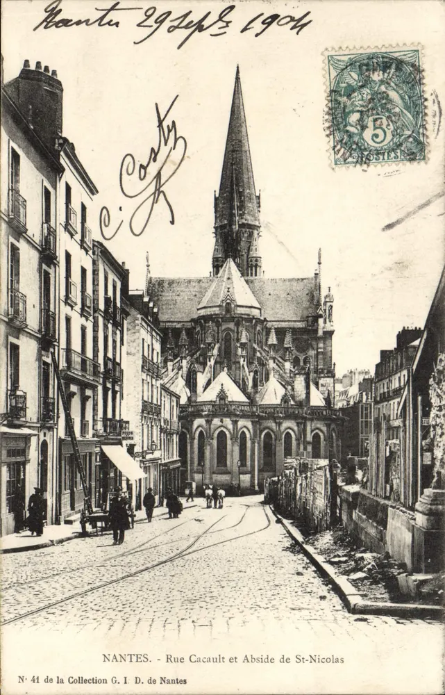 Nantes - Rue Cacault e Abside de St-Nicolas — Coleção G. I. D. de Nantes, n°41 - Frente