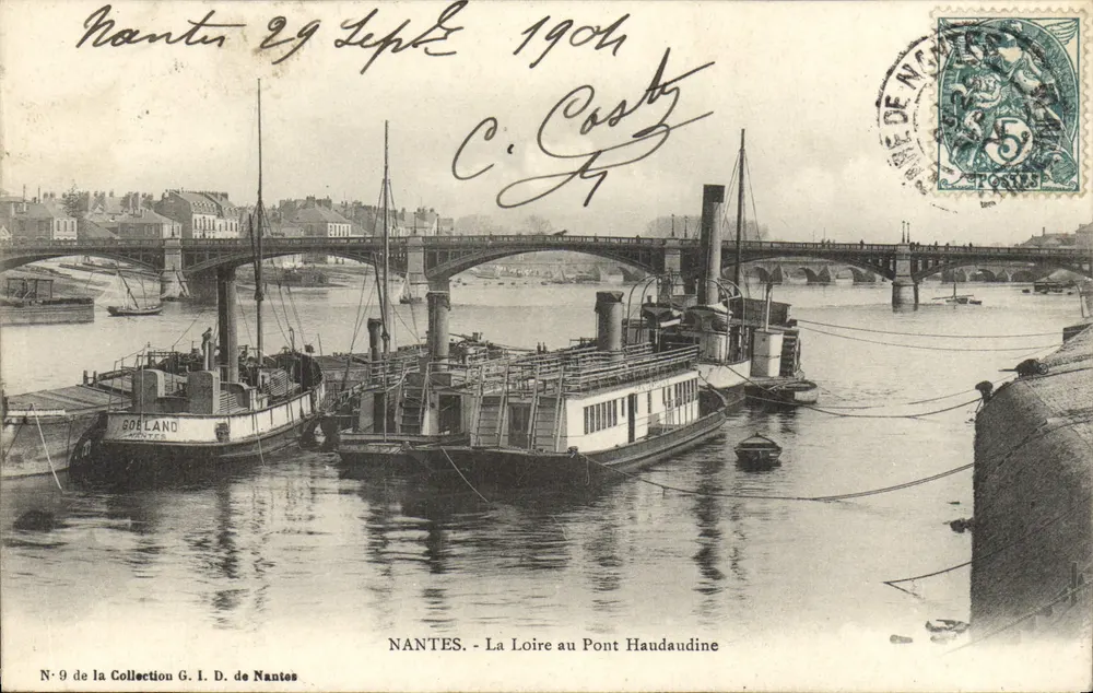 NANTES - Ansicht der Loire am Pont Haudaudine — Nr. 9 der Sammlung G. I. D. de Nantes - Vorderseite