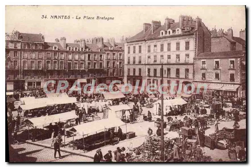 NANTES - Ansicht der Place Bretagne — Verlag J. Nozair, n°34 - Vorderseite