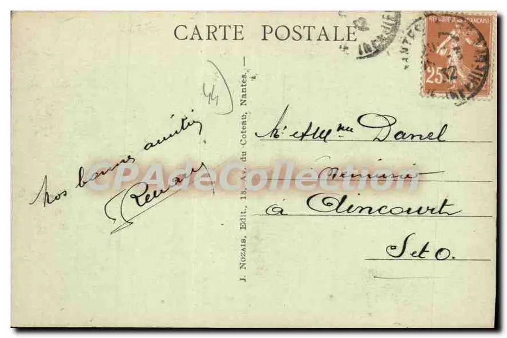 NANTES - Ansicht der Place Bretagne — Verlag J. Nozair, n°34 - Rückseite