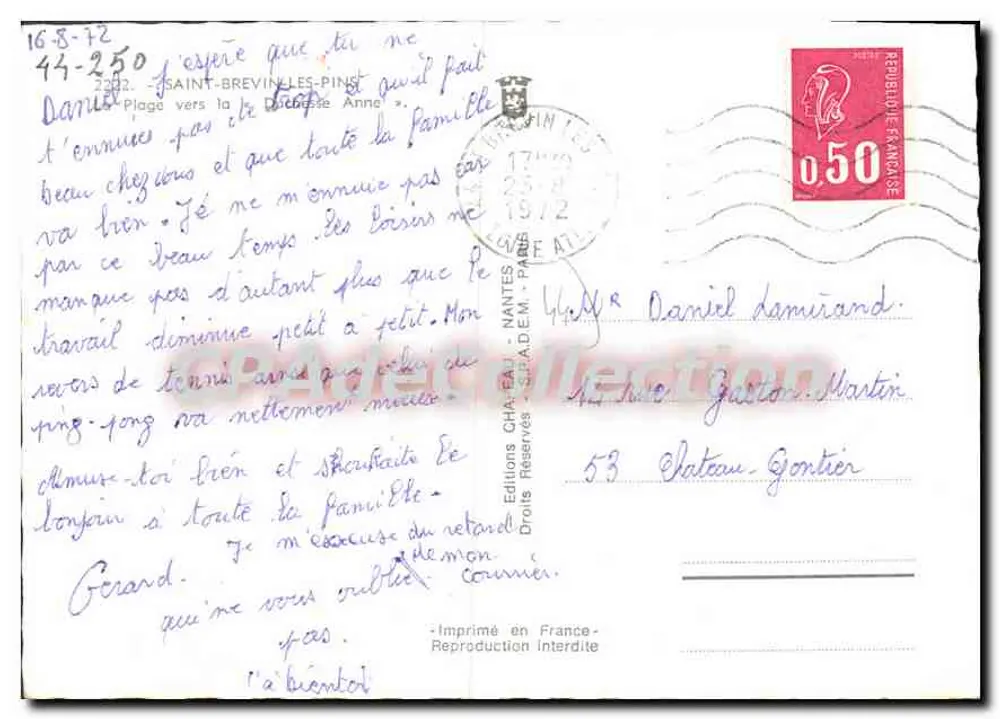 Strand von Saint-Brevin-les-Pins — lebendige Ansicht — Éditions Château - Rückseite