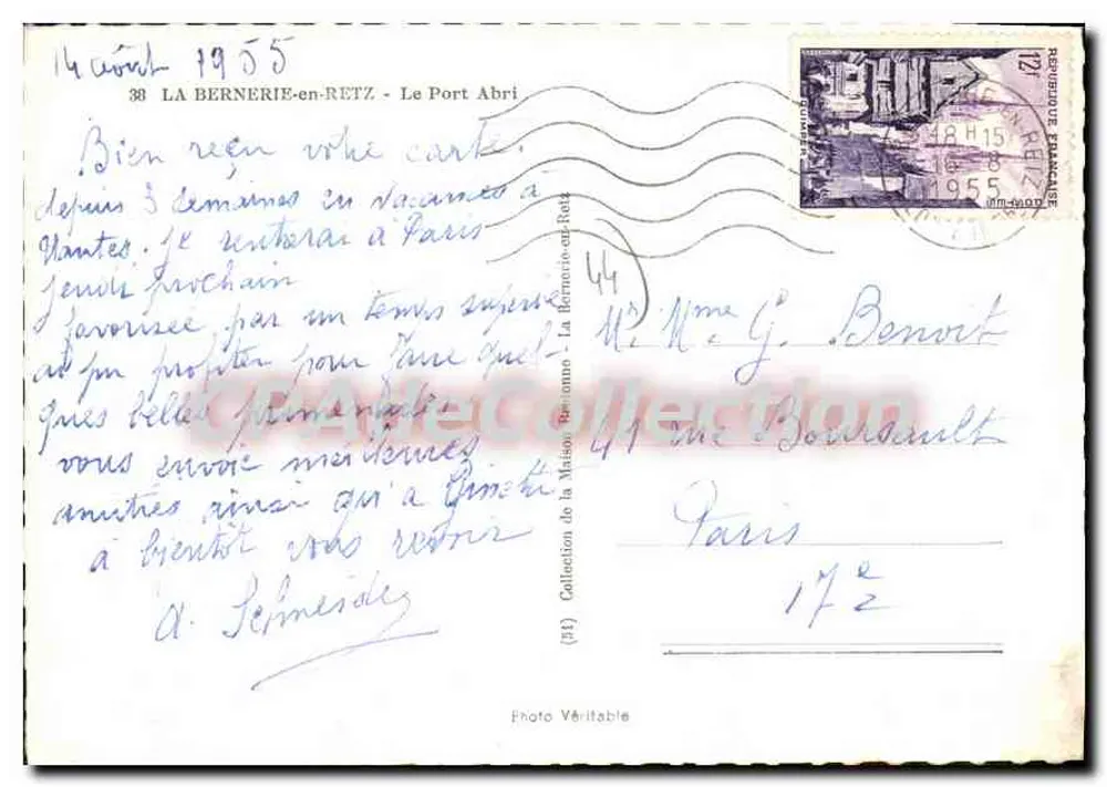 O Portinho Abri — La Bernerie-en-Retz — Foto Real - Verso