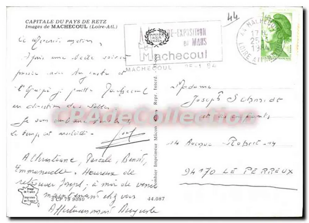 Machechoul — Erinnerungskarte von Machechoul — Imprimerie Mâcon - Rückseite