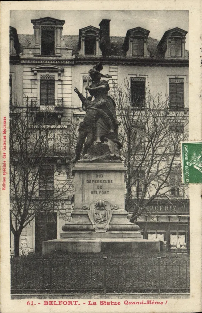 Belfort — A Estátua Mesmo Assim! — Edição especial das Galerias Modernes n°61 - Frente